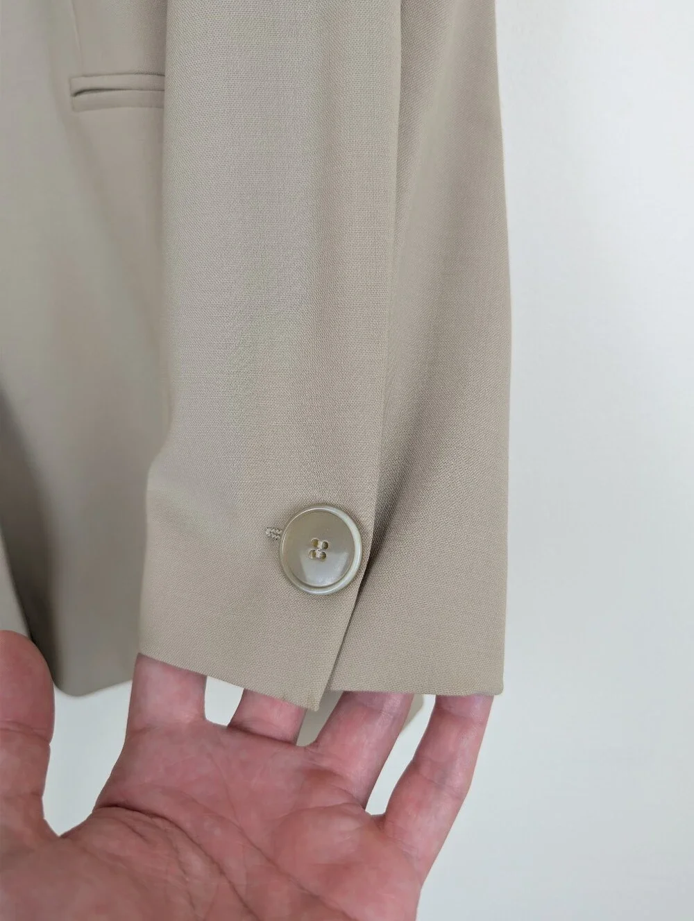 Zanella Tan Single Breasted Three Button Lightweight Blazer